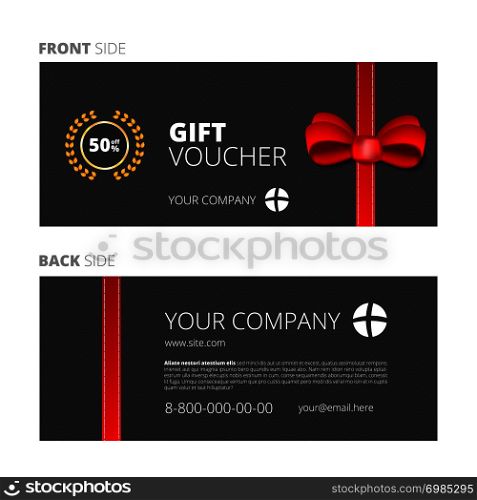 Design of Voucher and Gift certificate, Coupon template design, discount. Design of Voucher and Gift certificate