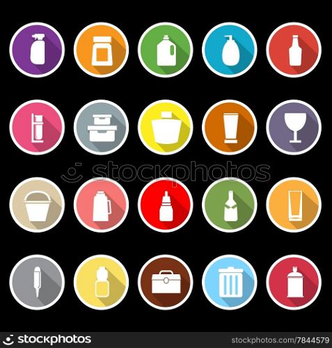 Design package icons with long shadow, stock vector