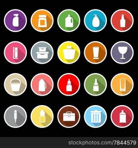 Design package icons with long shadow, stock vector