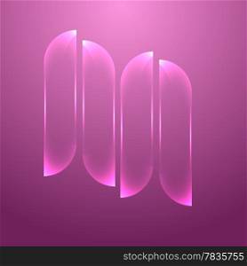 Design pink glass banners set, stock vector