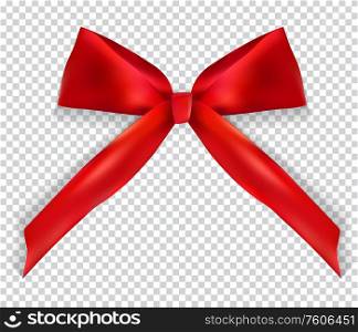 Design Product Red Ribbon and Bow on transparent background. 3D Realistic Vector Illustration. EPS10. Design Product Red Ribbon and Bow on transparent background. 3D Realistic Vector Illustration.