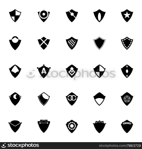 Design shield icons on white background, stock vector
