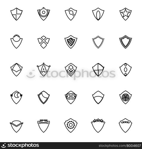 Design shield line icons on white background, stock vector