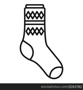 Design sock icon outline vector. Cute cotton item. Wool sock. Design sock icon outline vector. Cute cotton item