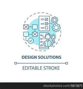 Design solutions concept icon. User-centered work process abstract idea thin line illustration. Creating user-friendly digital experience. Vector isolated outline color drawing. Editable stroke. Design solutions concept icon