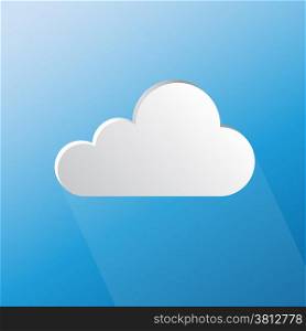 Design speech cloud shape on blue background, stock vector