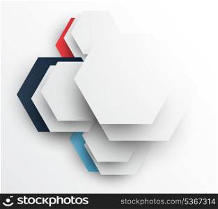 Design template with hexagons. Abstract illustration