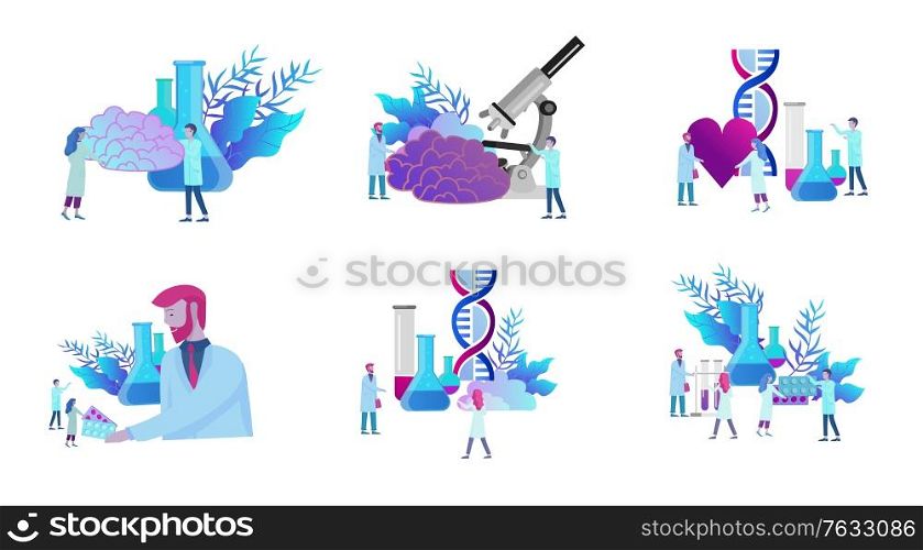 design templates collection of online medical diagnosis and treatment, medical donation, laboratory and heart health, neurology. Modern illustration concepts for website. design templates collection of online medical diagnosis and treatment, medical donation, laboratory and heart health, neurology. Modern illustration concepts