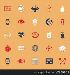 Design time classic color icons with shadow, stock vector