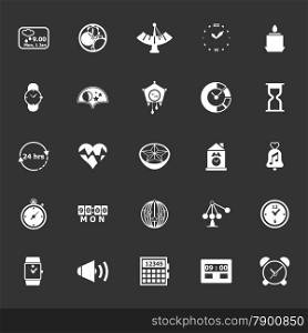 Design time icons on gray background, stock vector
