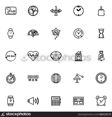 Design time line icons on white background, stock vector