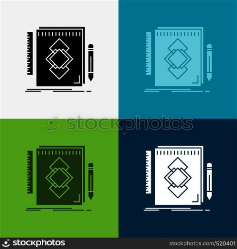 design, Tool, identity, draw, development Icon Over Various Background. glyph style design, designed for web and app. Eps 10 vector illustration. Vector EPS10 Abstract Template background