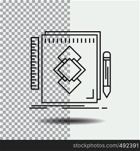 design, Tool, identity, draw, development Line Icon on Transparent Background. Black Icon Vector Illustration. Vector EPS10 Abstract Template background