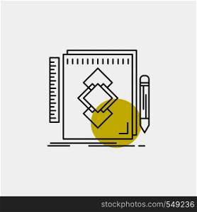 design, Tool, identity, draw, development Line Icon. Vector EPS10 Abstract Template background