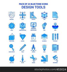 Design Tools Blue Tone Icon Pack - 25 Icon Sets
