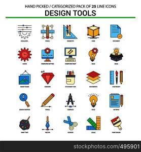 Design Tools Flat Line Icon Set - Business Concept Icons Design