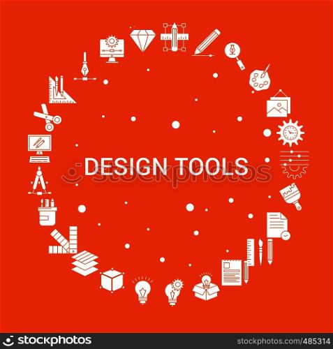 Design Tools Icon Set. Infographic Vector Template