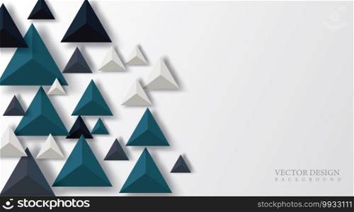 Design triangle shape 3d realistic. Futuristic Space. Vector background illustration