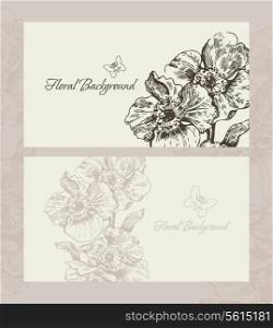 Design with floral background