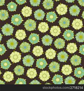 design with seamless flowers pattern, abstract vector art illustration
