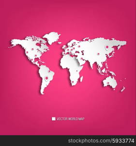 Design World Map On A Bright Ruby Background