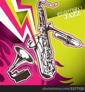 Designed electro jazz artistic banner