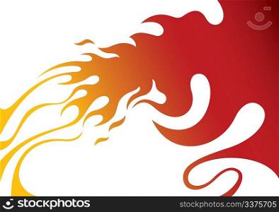 Designed stylized fire artistic banner