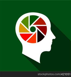 Designer brain icon. Flat illustration of designer brain vector icon for web. Designer brain icon, flat style