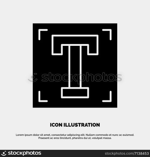 Designer, Font, Path, Program, Text solid Glyph Icon vector