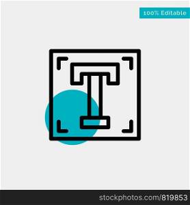 Designer, Font, Path, Program, Text turquoise highlight circle point Vector icon