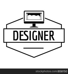 Designer logo. Simple illustration of designer vector logo for web. Designer logo, simple black style