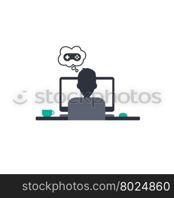 designer programmer computer theme. designer programmer computer theme vector art illustration