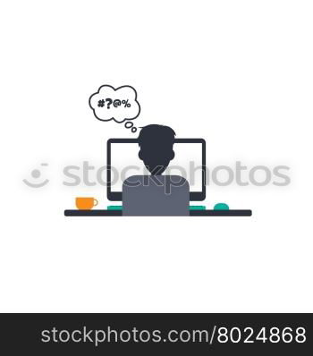 designer programmer computer theme. designer programmer computer theme vector art illustration