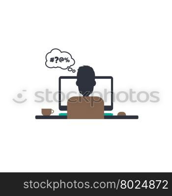 designer programmer computer theme. designer programmer computer theme vector art illustration