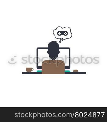 designer programmer computer theme. designer programmer computer theme vector art illustration