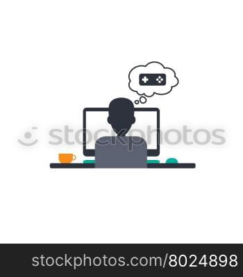 designer programmer computer theme. designer programmer computer theme vector art illustration