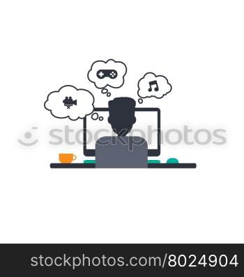 designer programmer computer theme. designer programmer computer theme vector art illustration