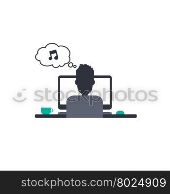 designer programmer computer theme. designer programmer computer theme vector art illustration
