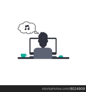 designer programmer computer theme. designer programmer computer theme vector art illustration