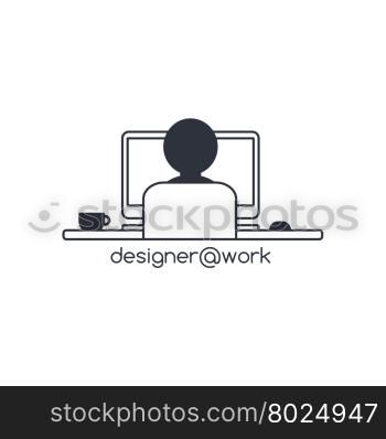 designer programmer computer theme. designer programmer computer theme vector art illustration