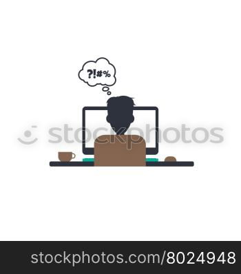 designer programmer computer theme. designer programmer computer theme vector art illustration