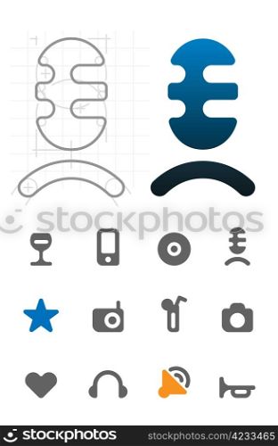 Designer&rsquo;s icons for leisure. Vector illustration.