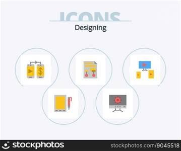 Designing Flat Icon Pack 5 Icon Design. design. computer. dollar. document. process