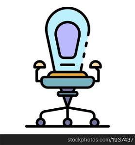 Desk chair icon. Outline desk chair vector icon color flat isolated. Desk chair icon color outline vector