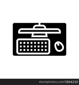 desk mat glyph icon vector. desk mat sign. isolated contour symbol black illustration. desk mat glyph icon vector illustration