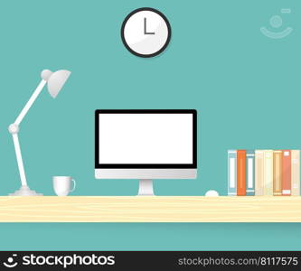 Desk office. Vector illustration