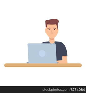 Desk programming icon cartoon vector. Computer project. Smart study. Desk programming icon cartoon vector. Computer project
