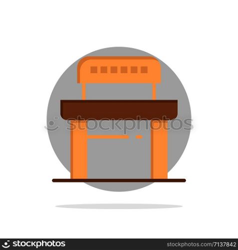 Desk, Student, Chair, School Abstract Circle Background Flat color Icon