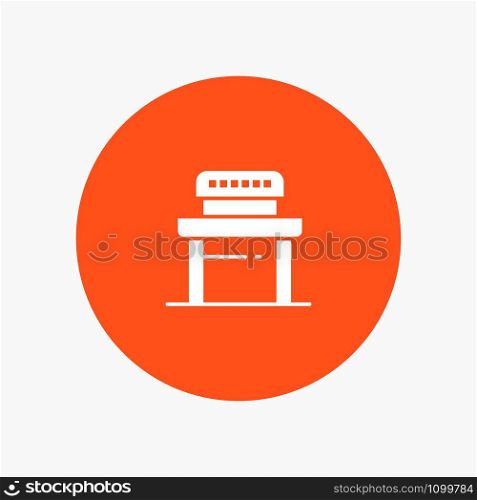 Desk, Student, Chair, School white glyph icon