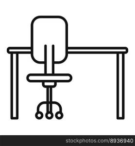 Desk workspace icon outline vector. Office sit. Work chair. Desk workspace icon outline vector. Office sit